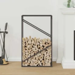 vidaXL brændestativ 60x25x100 cm koldvalset stål sort