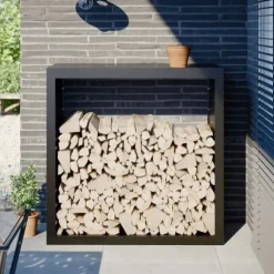 vidaXL brændestativ 100x40x100 cm stål sort