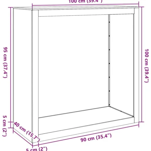 vidaXL brændestativ 100x40x100 cm stål sort