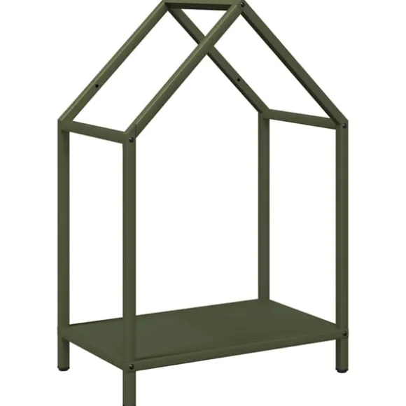 vidaXL brændestativ 40x25x60 cm koldvalset stål olivengrøn