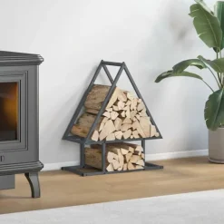 vidaXL brændestativ 50x25x60 cm koldvalset stål antracitgrå