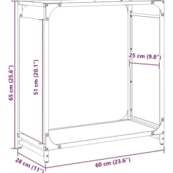 vidaXL brændestativ 60x28x65 cm koldvalset stål antracitgrå