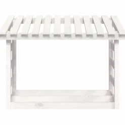 vidaXL brændestativ 108x64,5x78 cm massivt fyrretræ hvid - Brændekurve – tilbehør