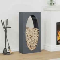 vidaXL brændestativ 50x23x100 cm koldvalset stål antracitgrå