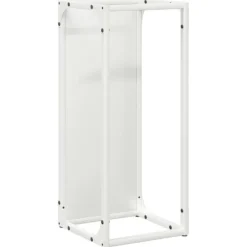 vidaXL brændestativ 25x25x60 cm koldvalset stål hvid