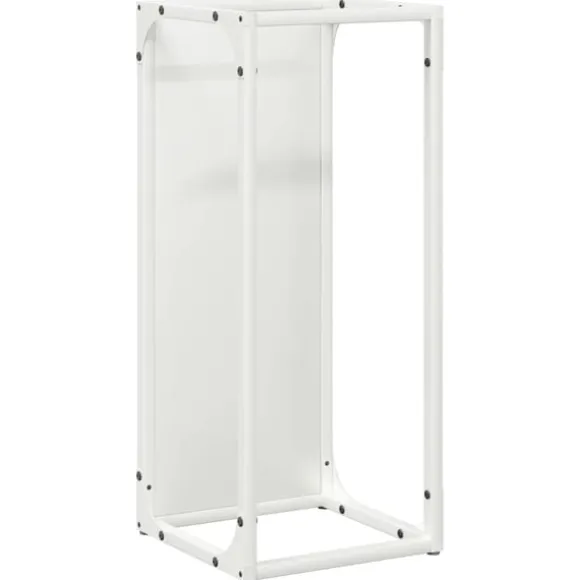 vidaXL brændestativ 25x25x60 cm koldvalset stål hvid