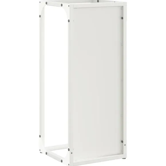 vidaXL brændestativ 25x25x60 cm koldvalset stål hvid