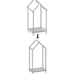 vidaXL brændestativ 40x25x90 cm koldvalset stål hvid