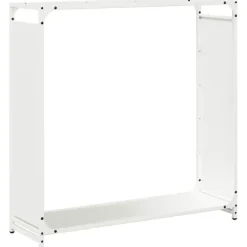 vidaXL brændestativ 90x28x90 cm koldvalset stål hvid