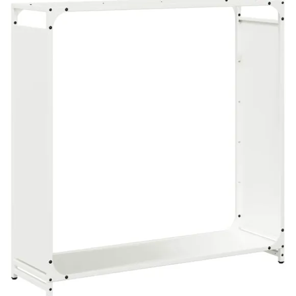 vidaXL brændestativ 90x28x90 cm koldvalset stål hvid