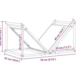 vidaXL brændestativ 70x43x34,5 cm koldvalset stål olivengrøn