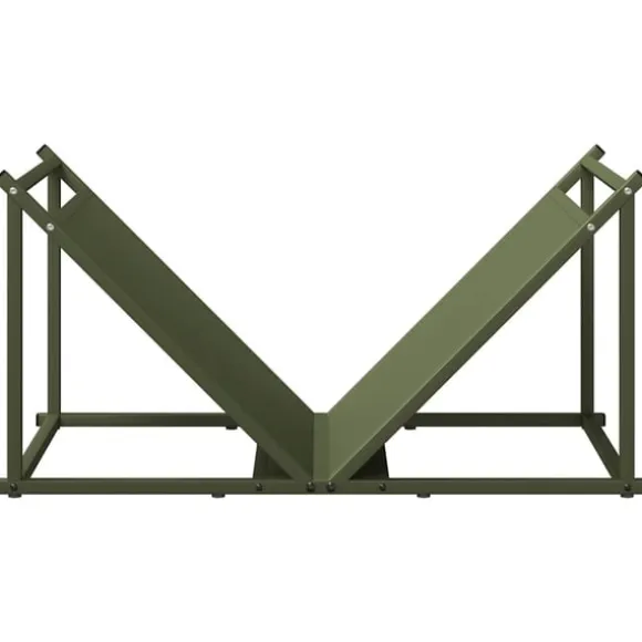 vidaXL brændestativ 70x43x34,5 cm koldvalset stål olivengrøn