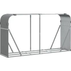 vidaXL brændestativ 180x45x100 cm galvaniseret stål lysegrå - Brændekurve