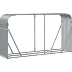 vidaXL brændestativ 180x45x100 cm galvaniseret stål lysegrå - Brændekurve