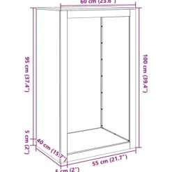 vidaXL brændestativ 60x40x100 cm rustfrit stål