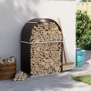 vidaXL brændestativ 80x45x120 cm galvaniseret stål brun - Brændekurve