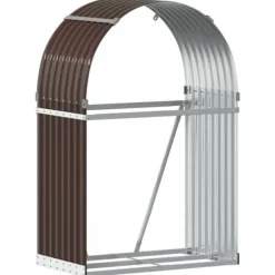 vidaXL brændestativ 80x45x120 cm galvaniseret stål brun - Brændekurve