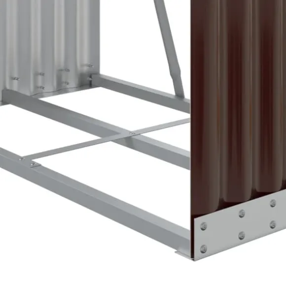 vidaXL brændestativ 80x45x120 cm galvaniseret stål brun - Brændekurve