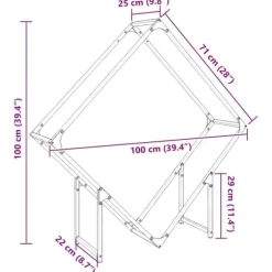 vidaXL brændestativ 100x25x100 cm koldvalset stål hvid