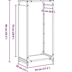 vidaXL brændestativ 44x28x90 cm koldvalset stål sort