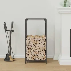 vidaXL brændestativ 44x28x90 cm koldvalset stål sort