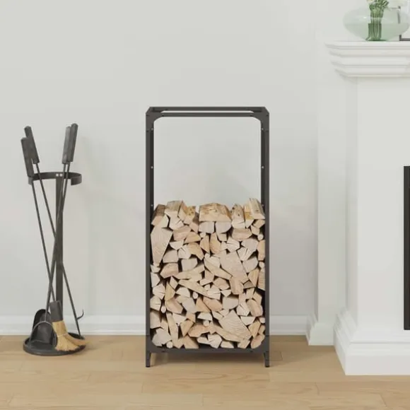 vidaXL brændestativ 44x28x90 cm koldvalset stål sort