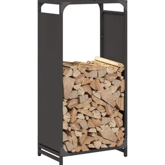 vidaXL brændestativ 44x28x90 cm koldvalset stål sort