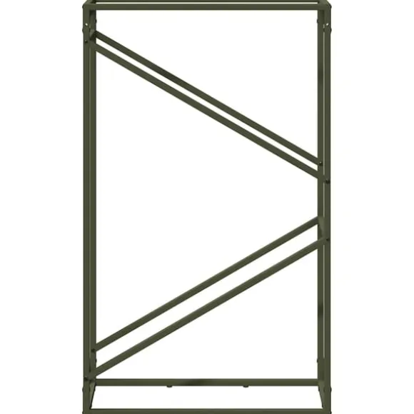 vidaXL brændestativ 60x25x100 cm koldvalset stål olivengrøn