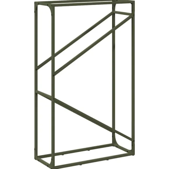 vidaXL brændestativ 60x25x100 cm koldvalset stål olivengrøn