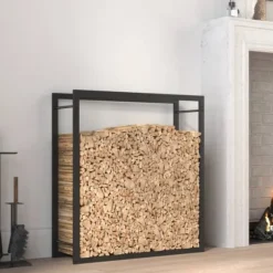 vidaXL brændestativ 80x28x86 cm stål matsort - Brændekurve