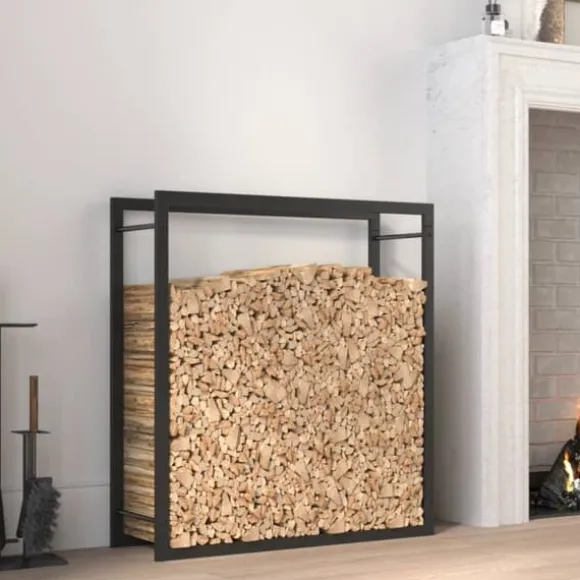 vidaXL brændestativ 80x28x86 cm stål matsort - Brændekurve