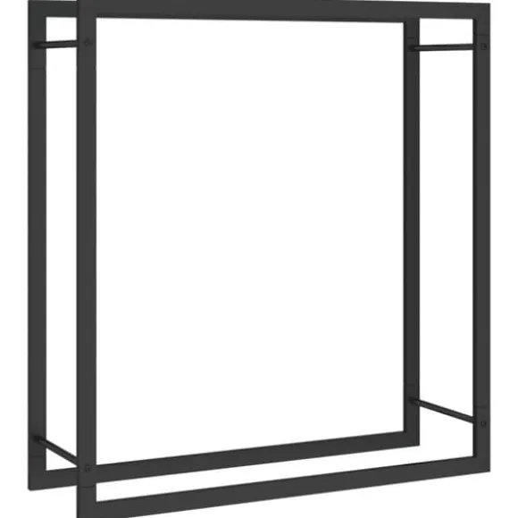 vidaXL brændestativ 80x28x86 cm stål matsort - Brændekurve