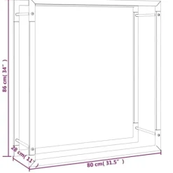 vidaXL brændestativ 80x28x86 cm stål matsort - Brændekurve