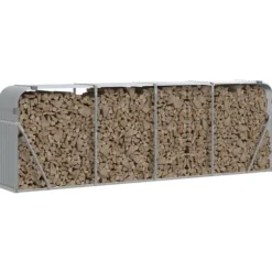 vidaXL brændestativ 300x45x100 cm galvaniseret stål lysegrå - Brændekurve