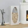 vidaXL brændestativ 50x23x100 cm koldvalset stål hvid