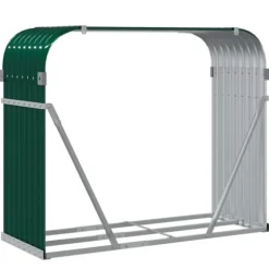 vidaXL brændestativ 120x45x100 cm galvaniseret stål grøn - Brændekurve