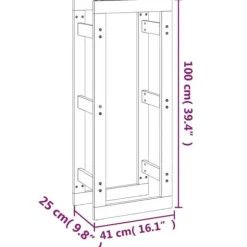 vidaXL brændestativ 41x25x100 cm massivt fyrretræ - Brændekurve – tilbehør