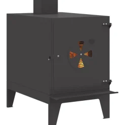 vidaXL Campingkomfur Sort 35 x 50 x 60 cm Koldvalset stål