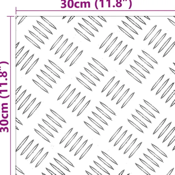vidaXL Checker plader 4 pcs Sølv 30 x 30 cm Aluminium
