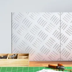 vidaXL Checker plader 2 pcs Sølv 30 x 30 cm Aluminium