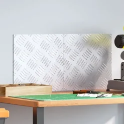 vidaXL Checker plader 2 pcs Sølv 30 x 30 cm Aluminium
