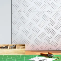 vidaXL Checker plader 4 pcs Sølv 30 x 30 cm Aluminium
