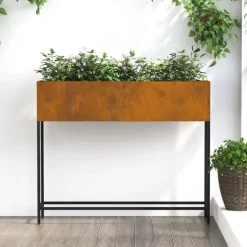 vidaXL Cortenstål Stor Dekorative Inlæg Metalplanter Rektangulær