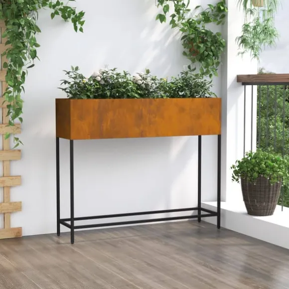 vidaXL Cortenstål Stor Dekorative Inlæg Metalplanter Rektangulær
