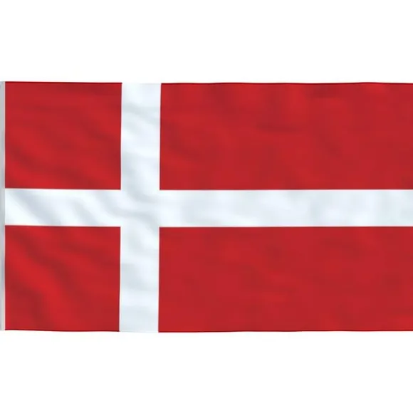vidaXL Danmark flag og flagstang 6,23 m aluminium