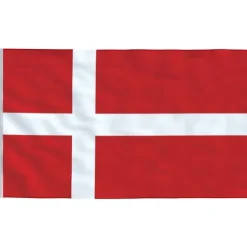 vidaXL Danmark flag og flagstang 5,55 m aluminium