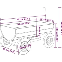 vidaXL dekorativ vogn 70x43x54 cm massivt fyrretræ