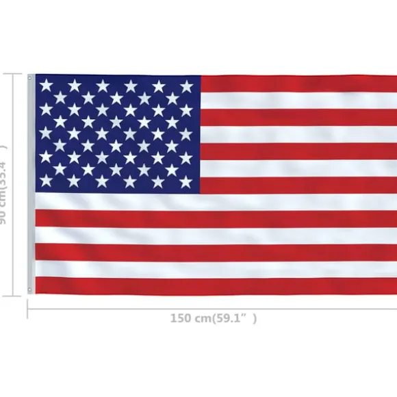 vidaXL det amerikanske flag 90x150 cm