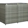 vidaXL dobbelt skraldespandsskjuler 148x77x111 cm polyrattan grå - Skure & Redskabsskure
