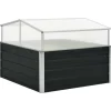 vidaXL drivhus 100 x 100 x 77 cm galvaniseret stål antracitgrå - Plantekrukker
